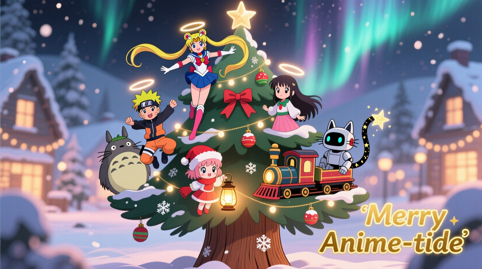 how to design a themed christmas tree using anime characters without going overboard