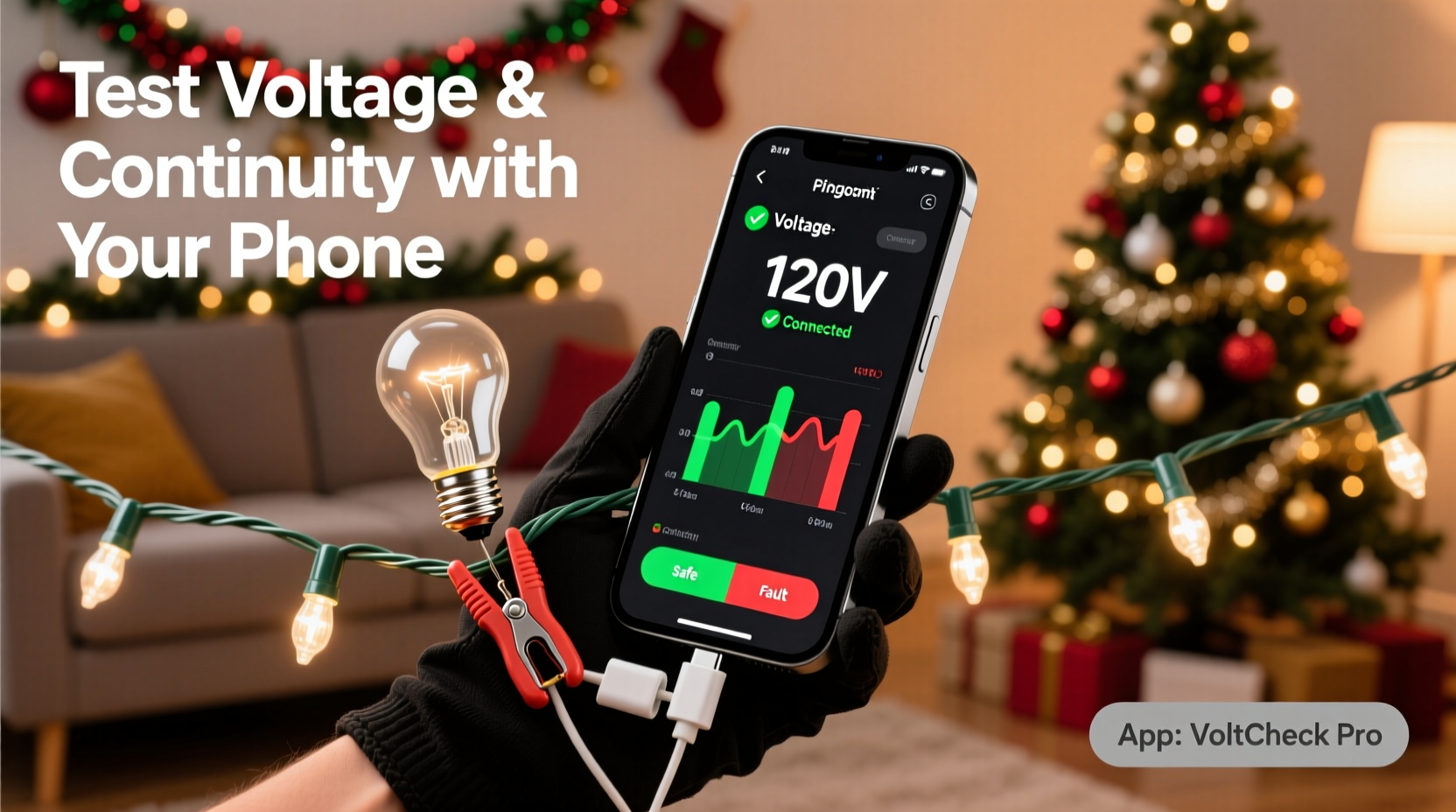 how to use your smartphone to test christmas light voltage and continuity