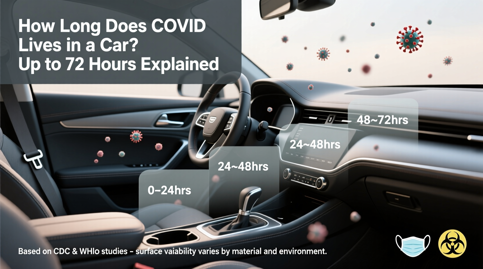 how long does covid live in a car