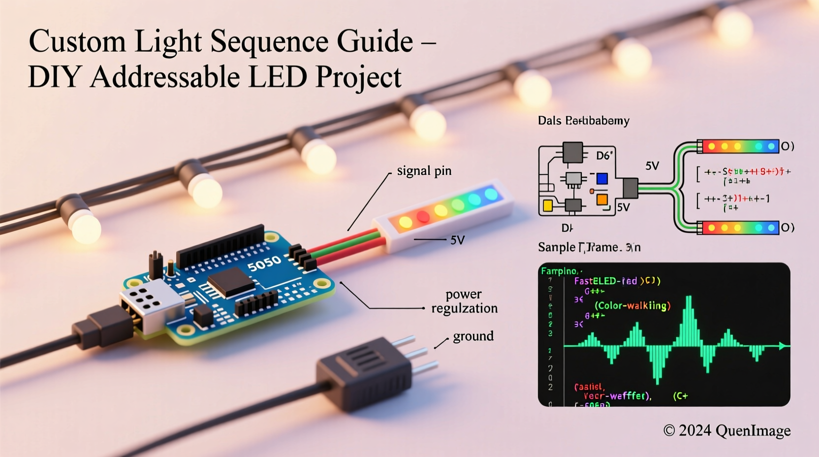 how to program a custom light sequence on addressable led christmas strings
