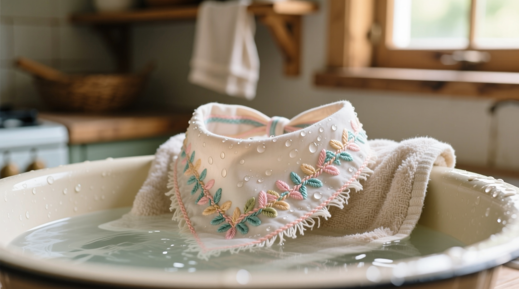 how to wash embroidered pet bandanas without fraying