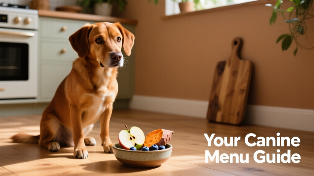 Brown dog waiting patiently for food