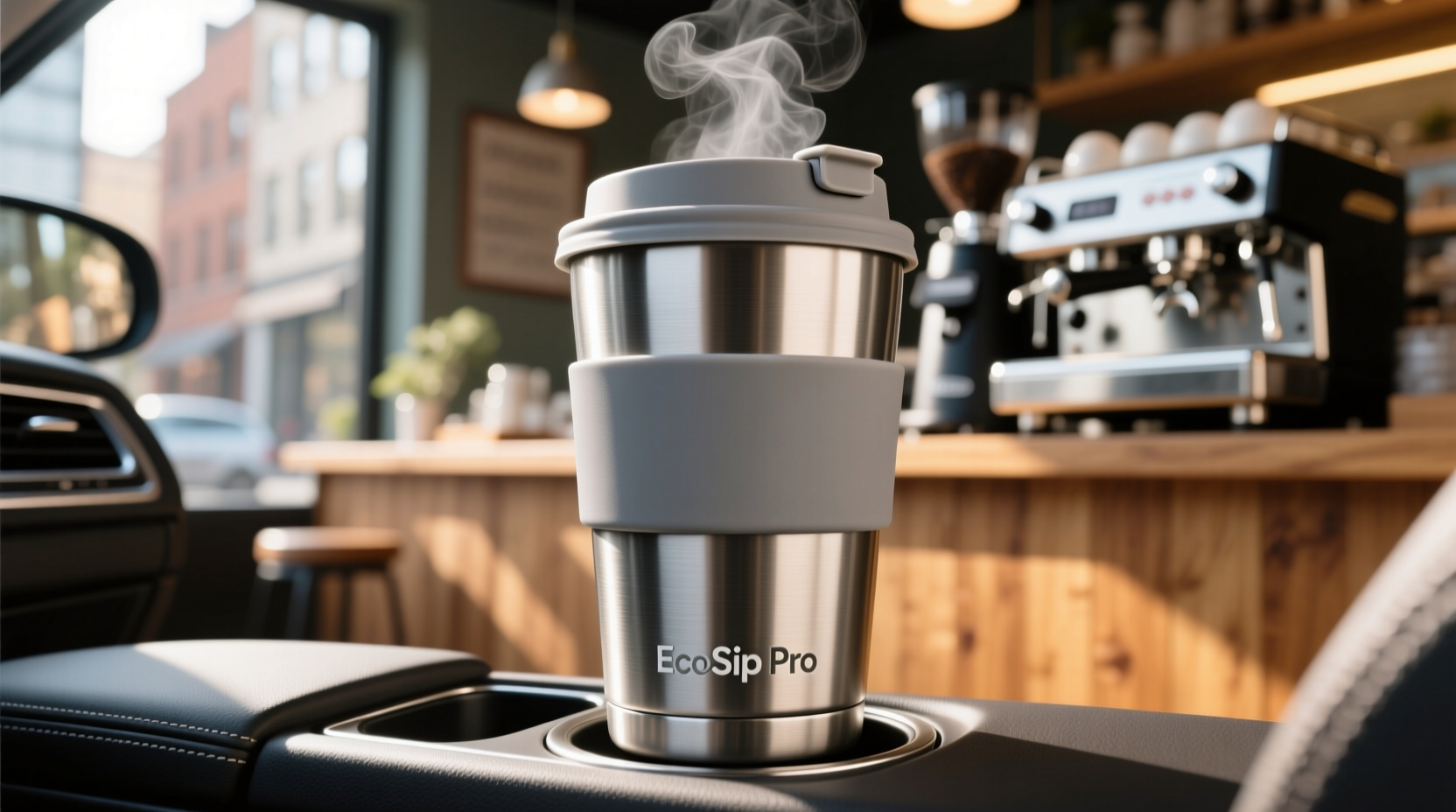 best reusable coffee cup that fits car holders securely