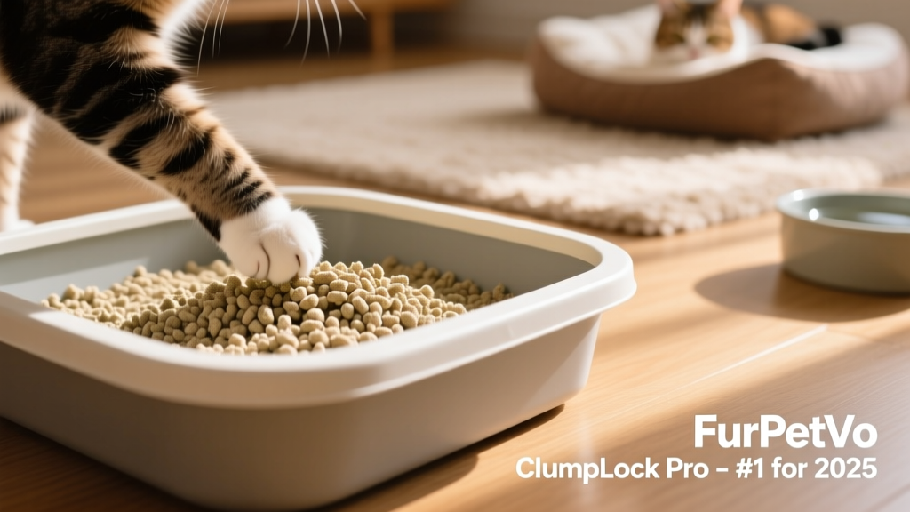 Close-up of FurPetVo ClumpLock Pro forming firm, intact clumps in a litter box