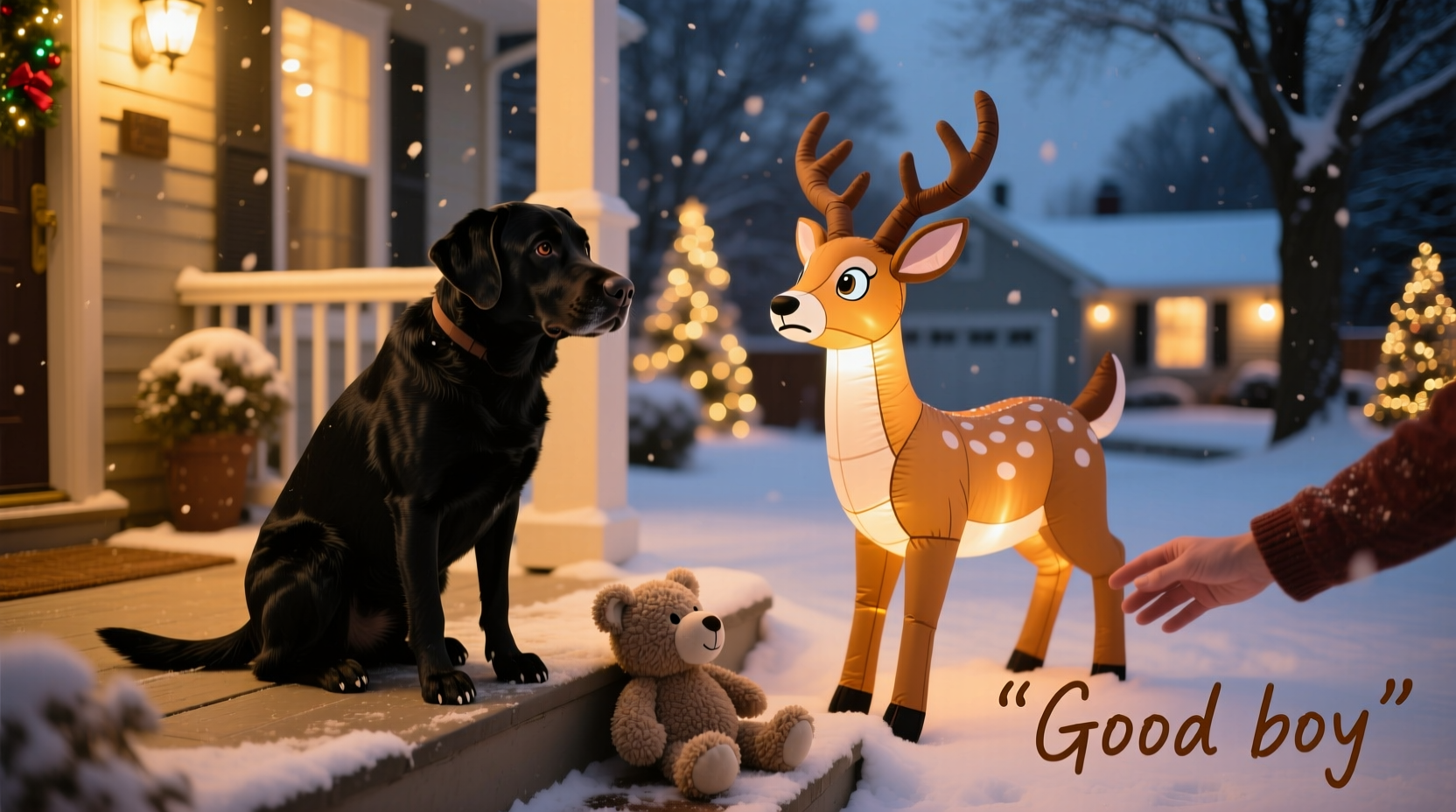 why does my dog bark at animated christmas inflatables calming strategies