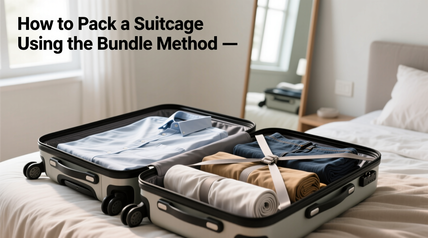 how to pack a suitcase using the bundle method to avoid wrinkles entirely