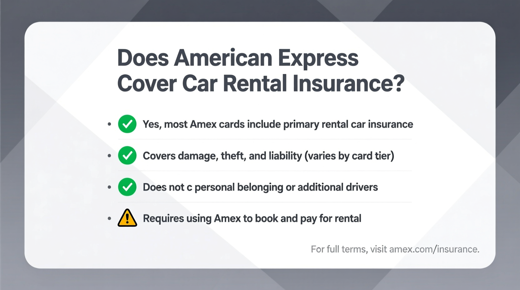 does american express cover car rental insurance