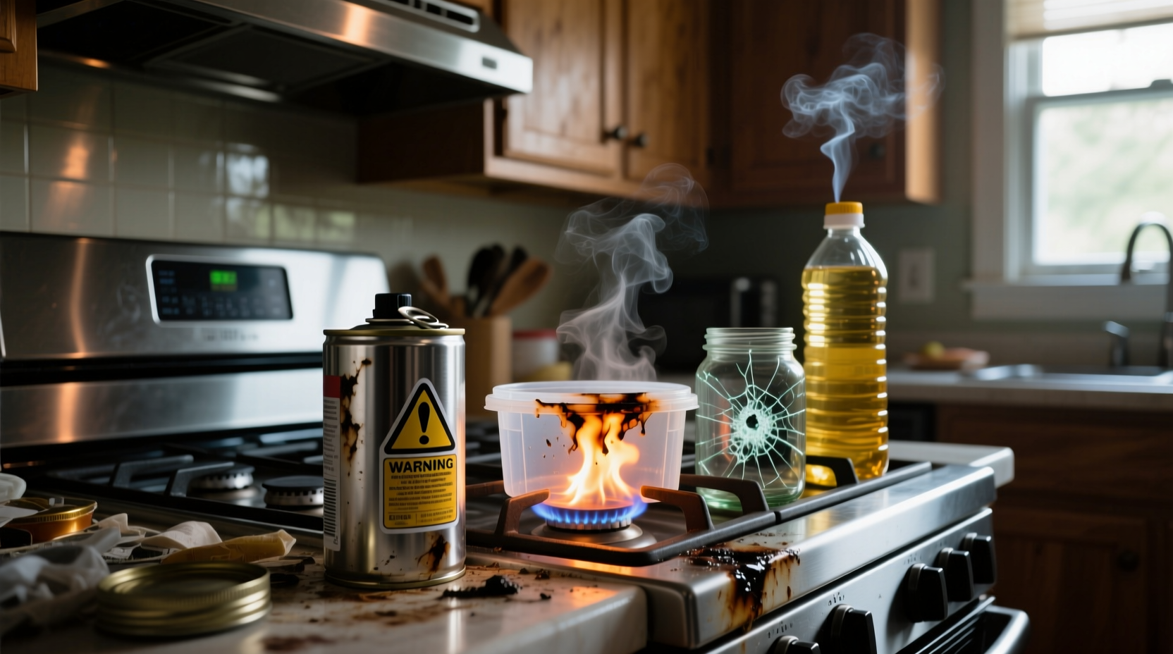 items to never store near stovetop