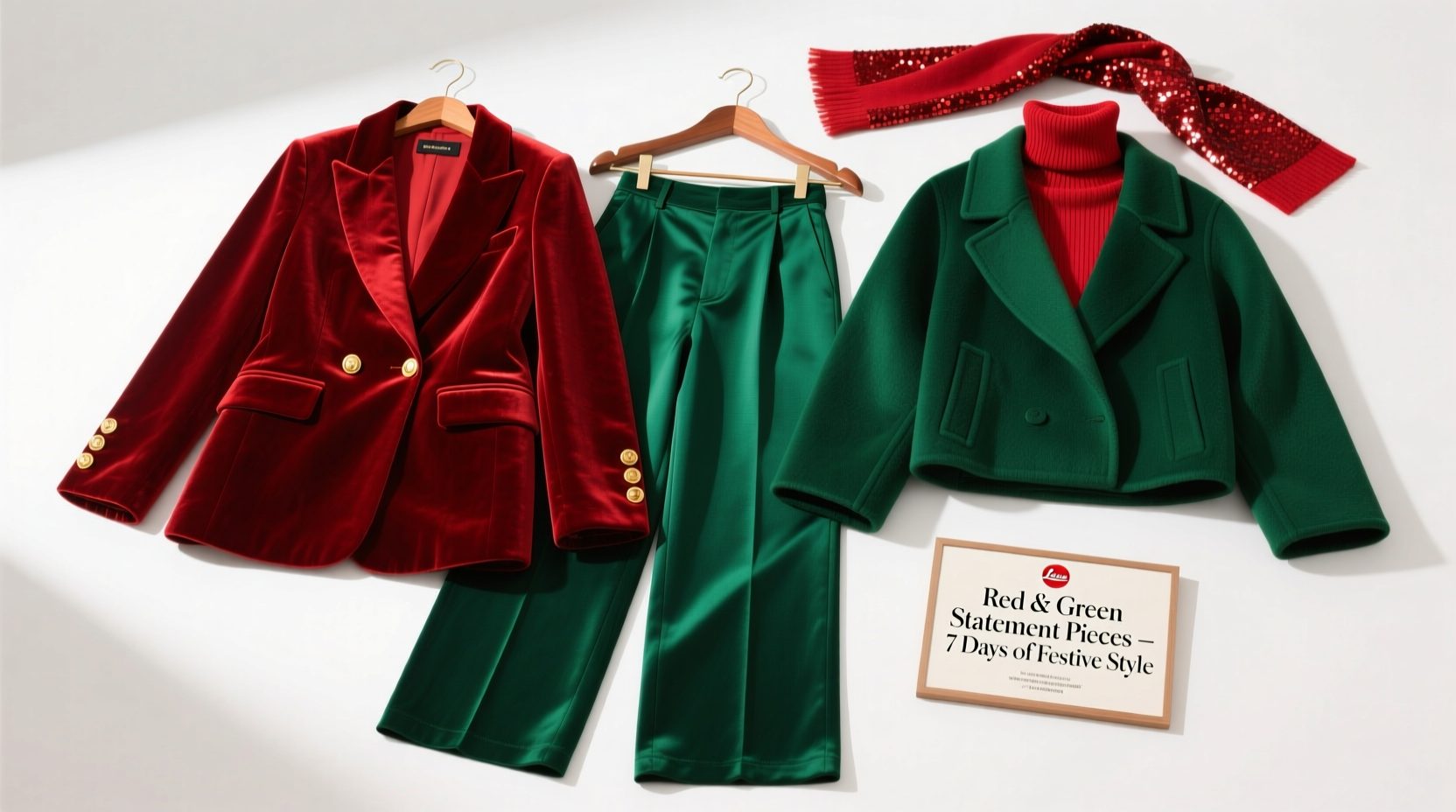 how to create a capsule christmas wardrobe using red and green statement pieces