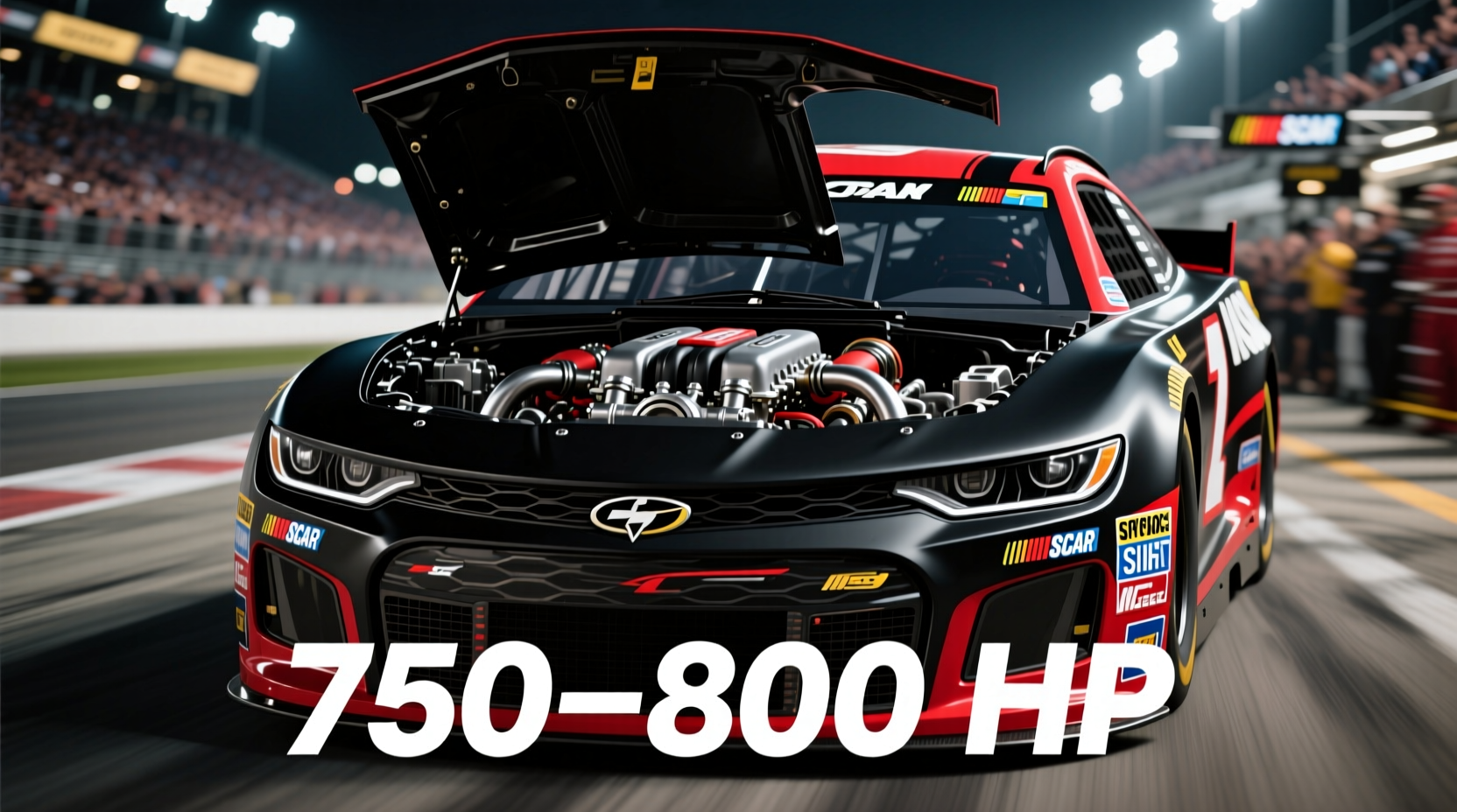 how much horsepower does a nascar race car have