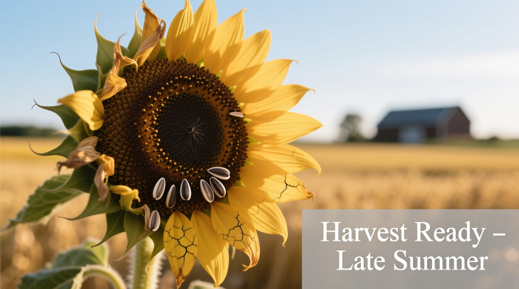 Sunflower head ready for seed harvest