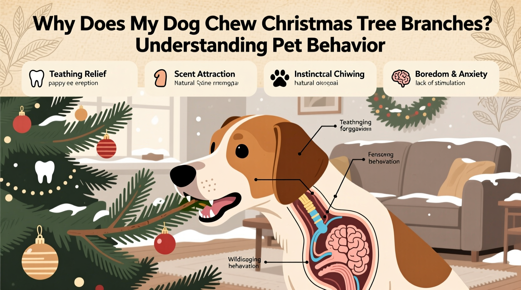 why does my dog chew christmas tree branches understanding pet behavior