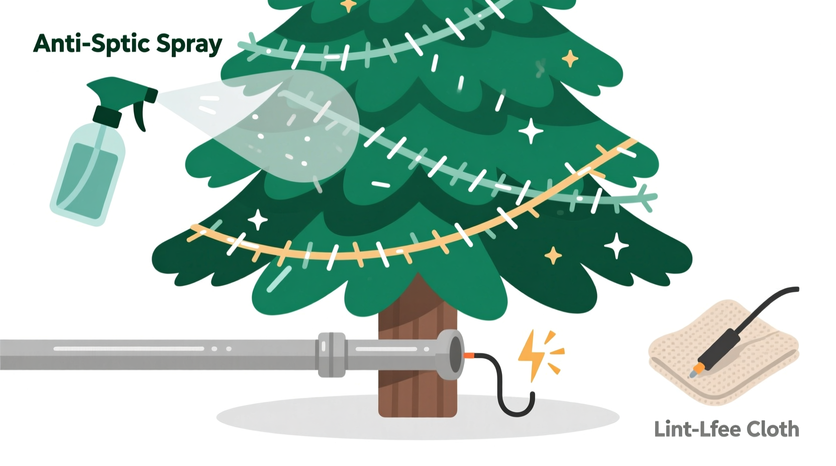 how to reduce static cling on christmas tree branches and tinsel