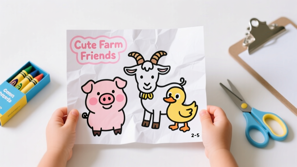 Cute Farm Animal Coloring Pages Toddlers Will Love: Safety-Tested, Developmentally Optimized Printables for Ages 18–36 Months