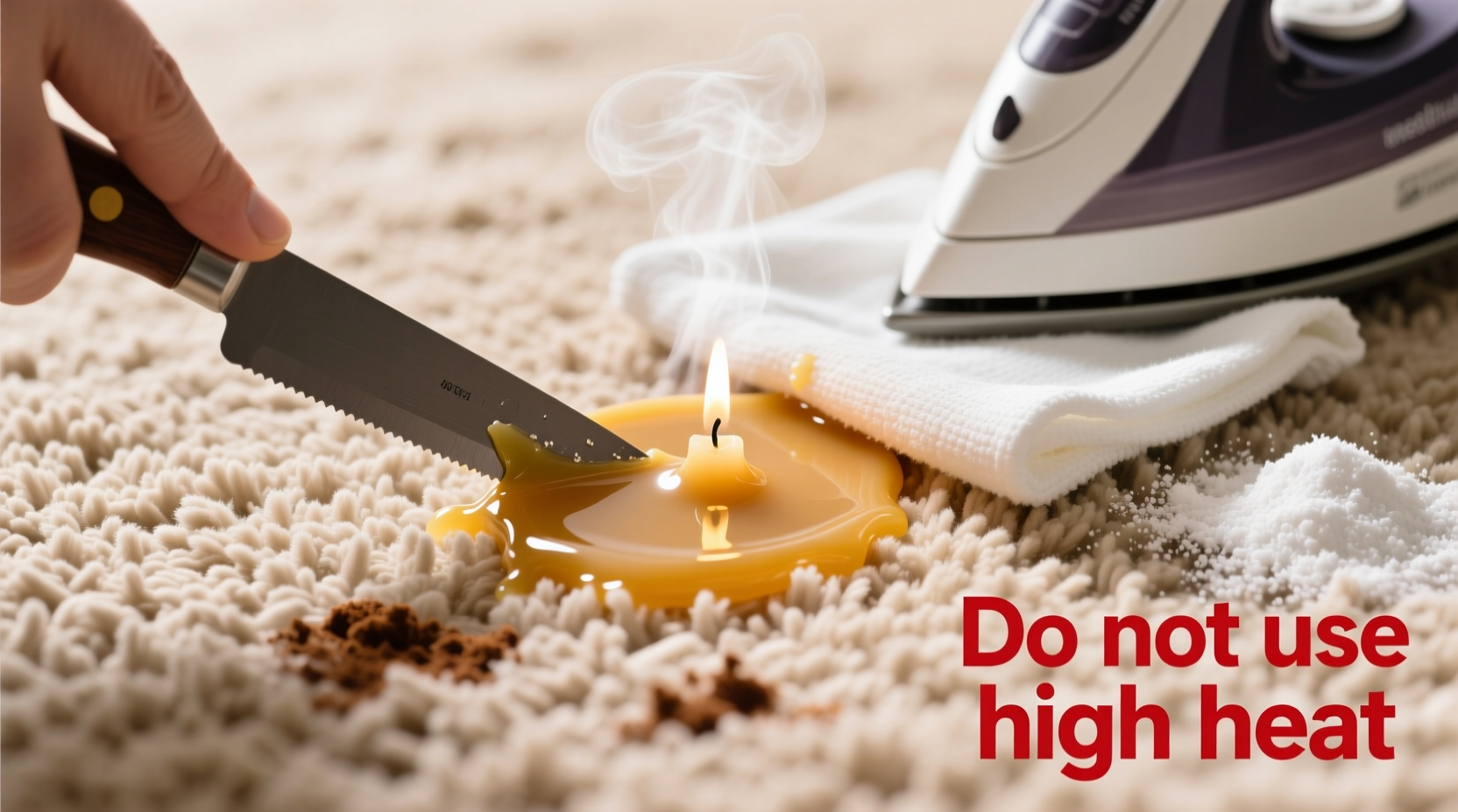 how to safely remove candle wax from plush carpet without ruining the fibers