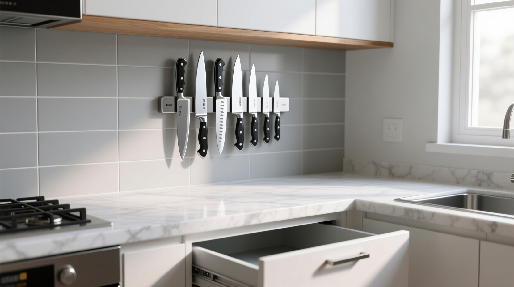 keep your knives out of the utensil drawer to keep them