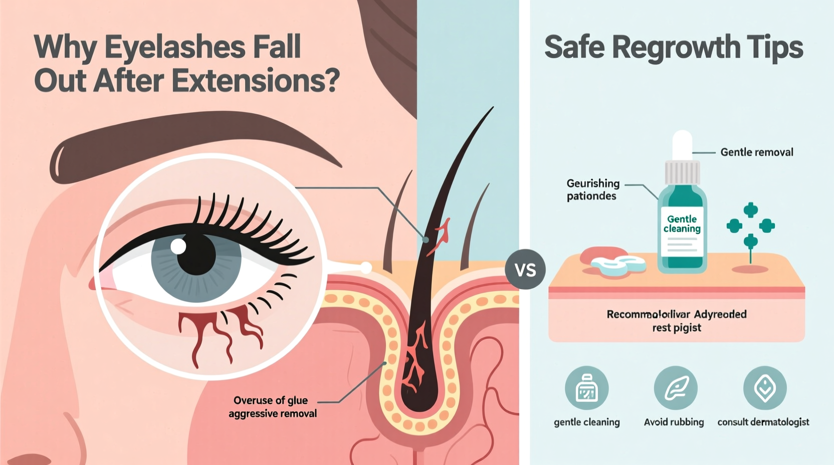 why do my eyelashes fall out after extensions how to regrow safely