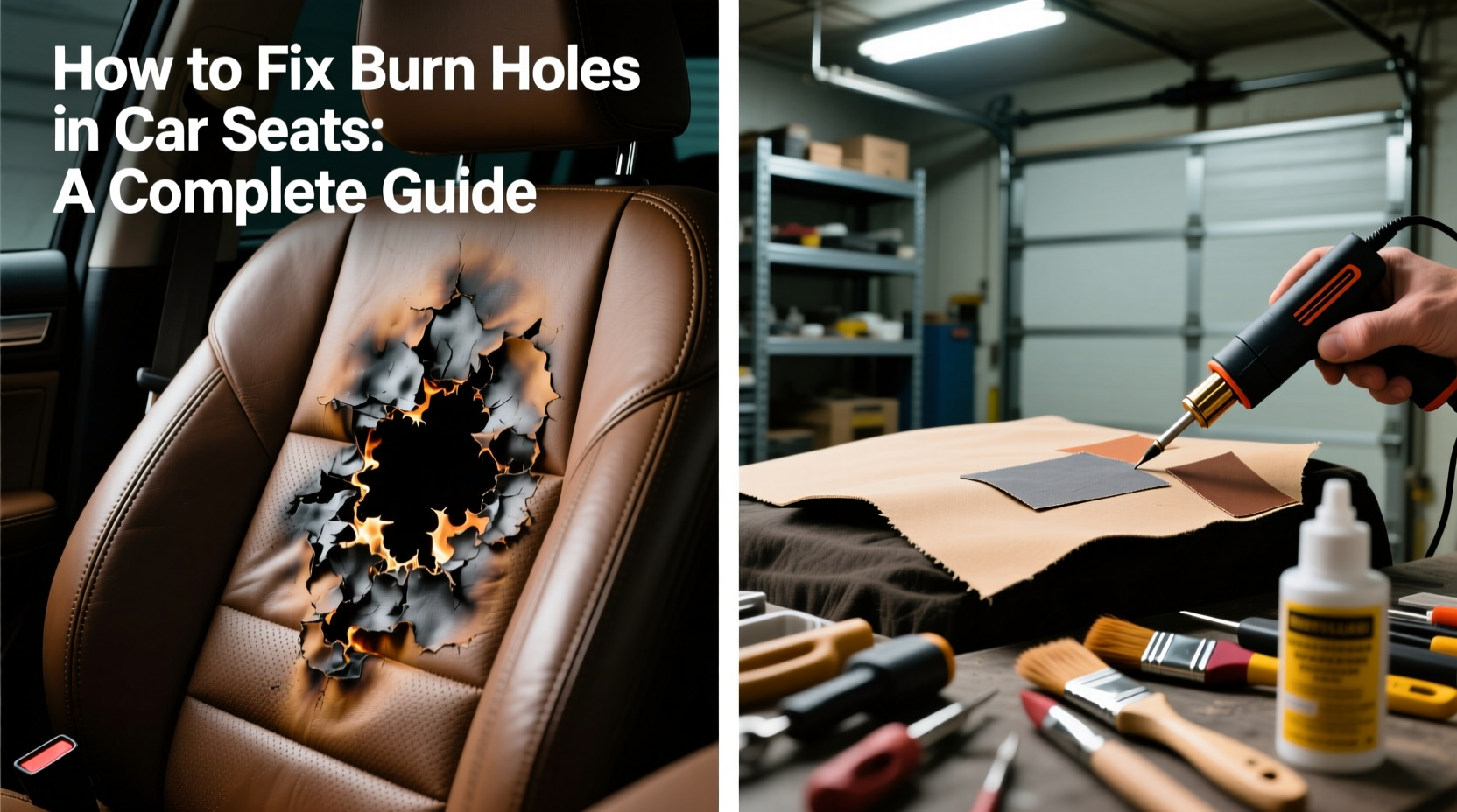 how do you fix burn holes in car seat