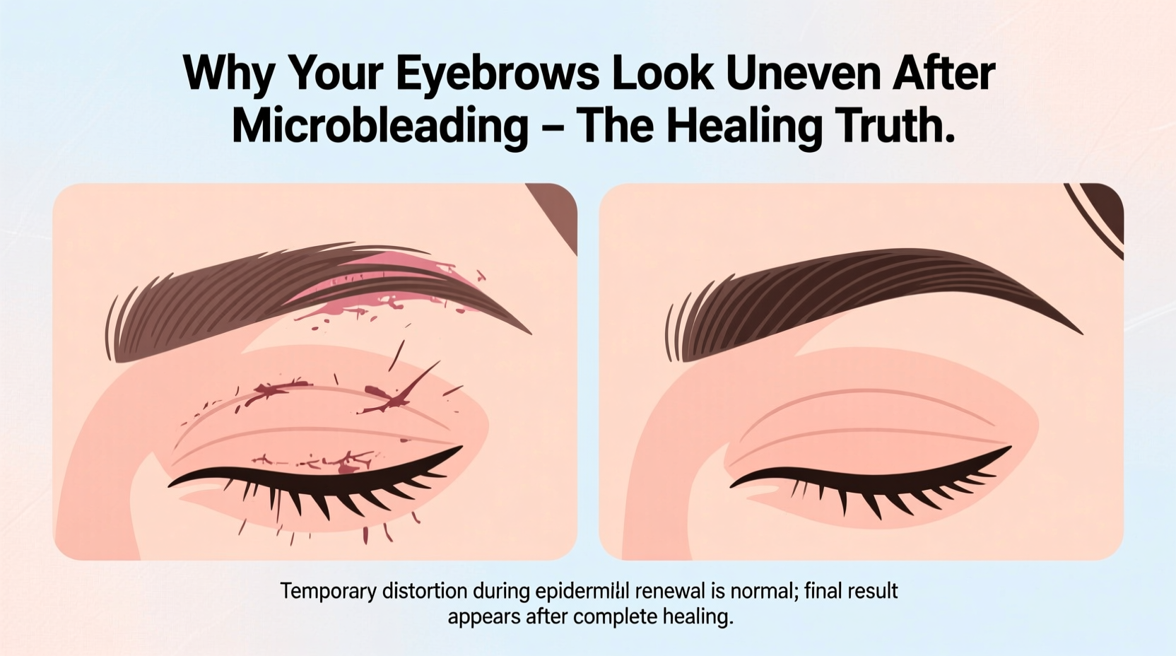 why do my eyebrows look uneven after microblading healing phase tips