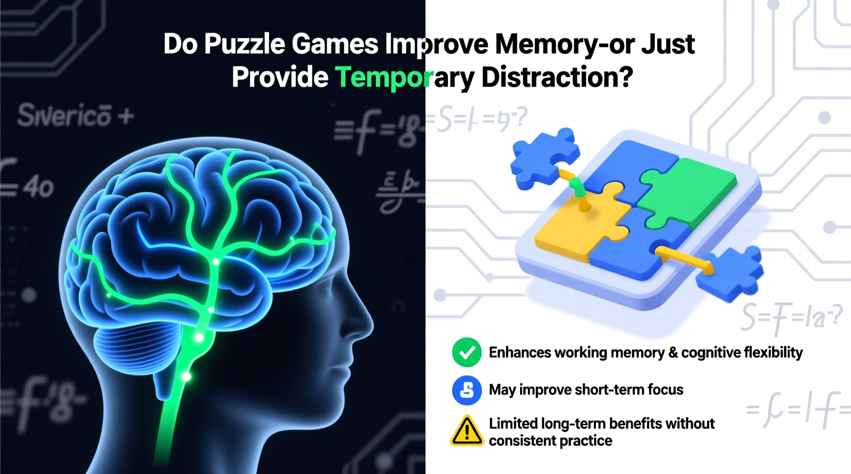 do puzzle games improve memory or just provide temporary distraction