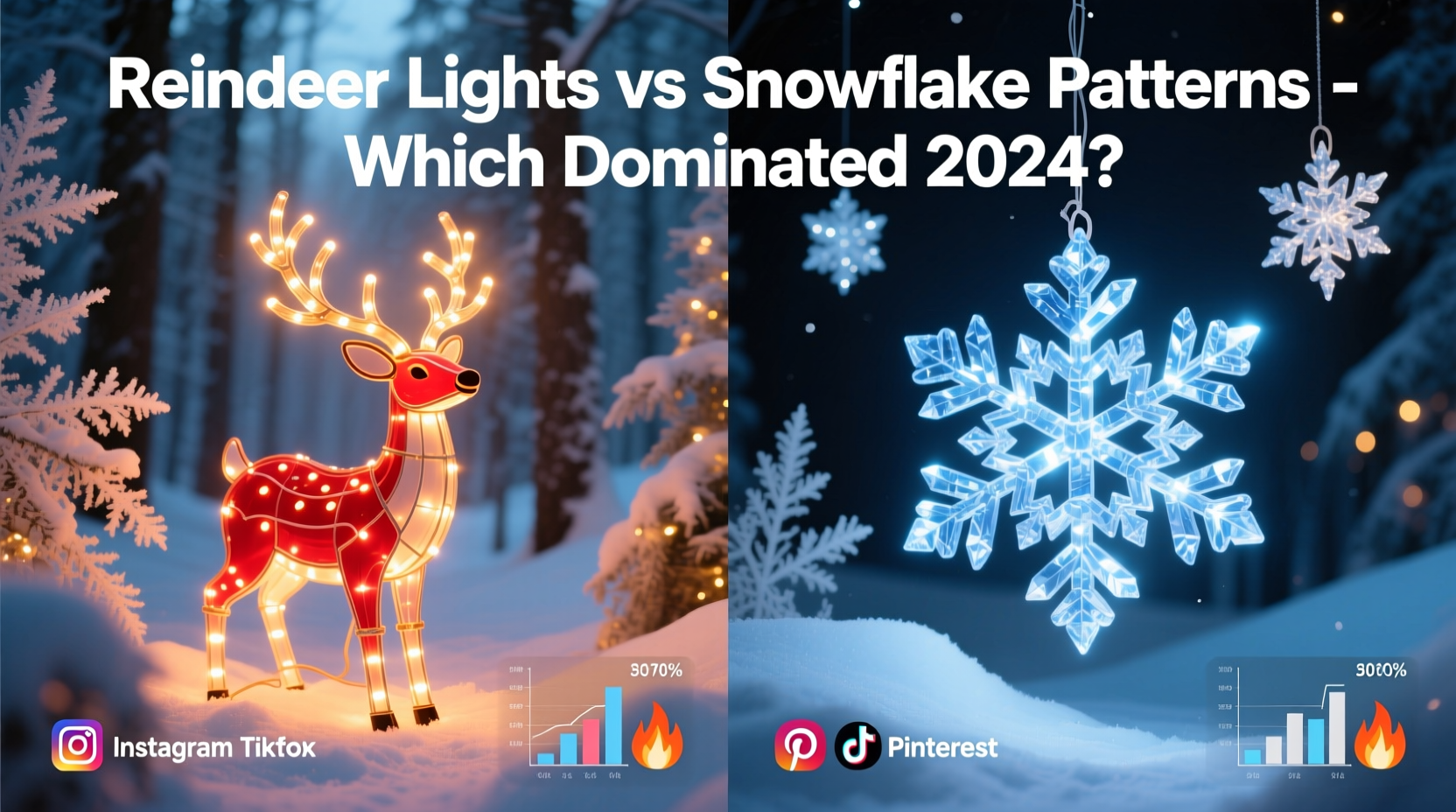 reindeer themed lights vs snowflake patterns which is more popular in 2024