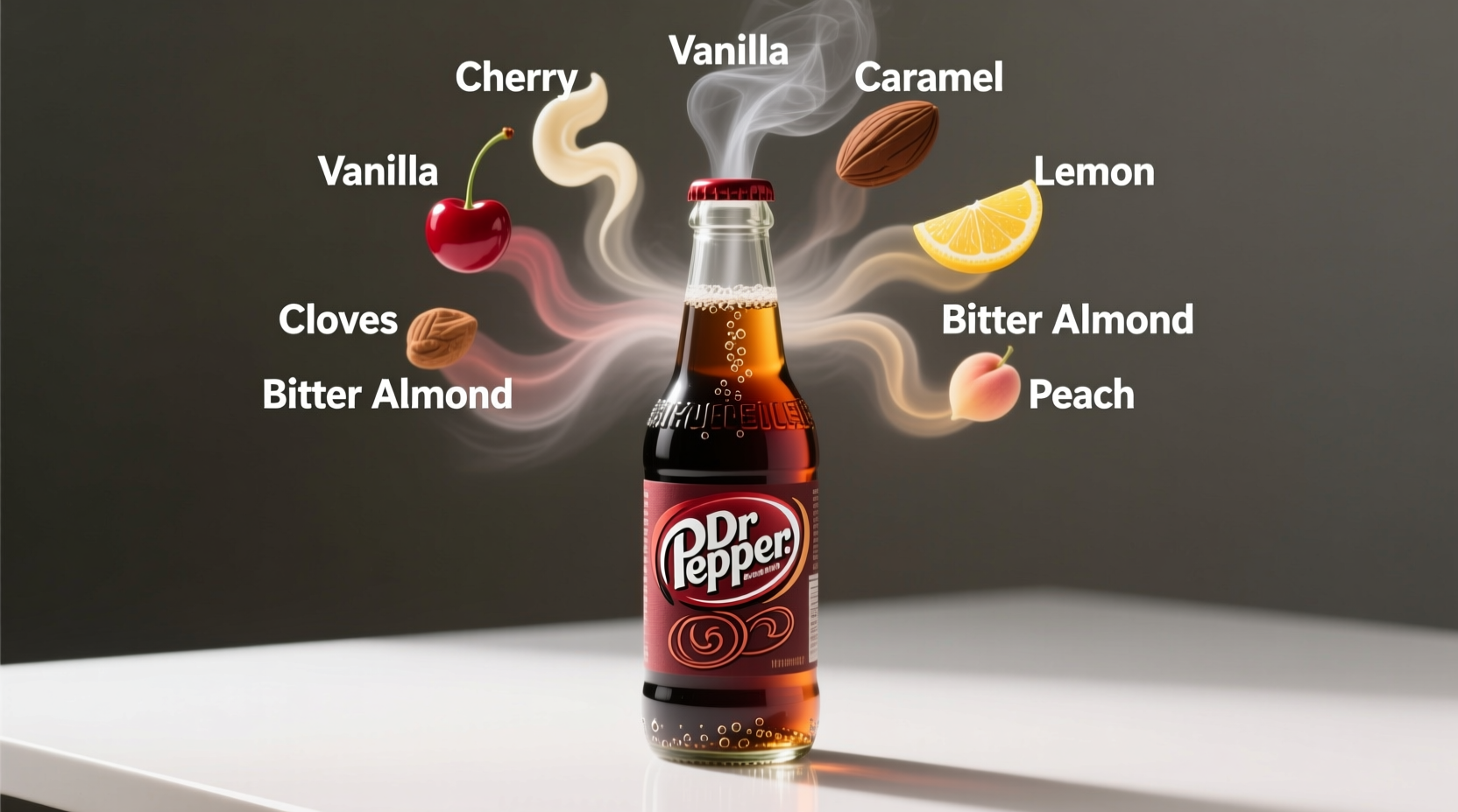 Dr Pepper bottle showing distinctive flavor profile