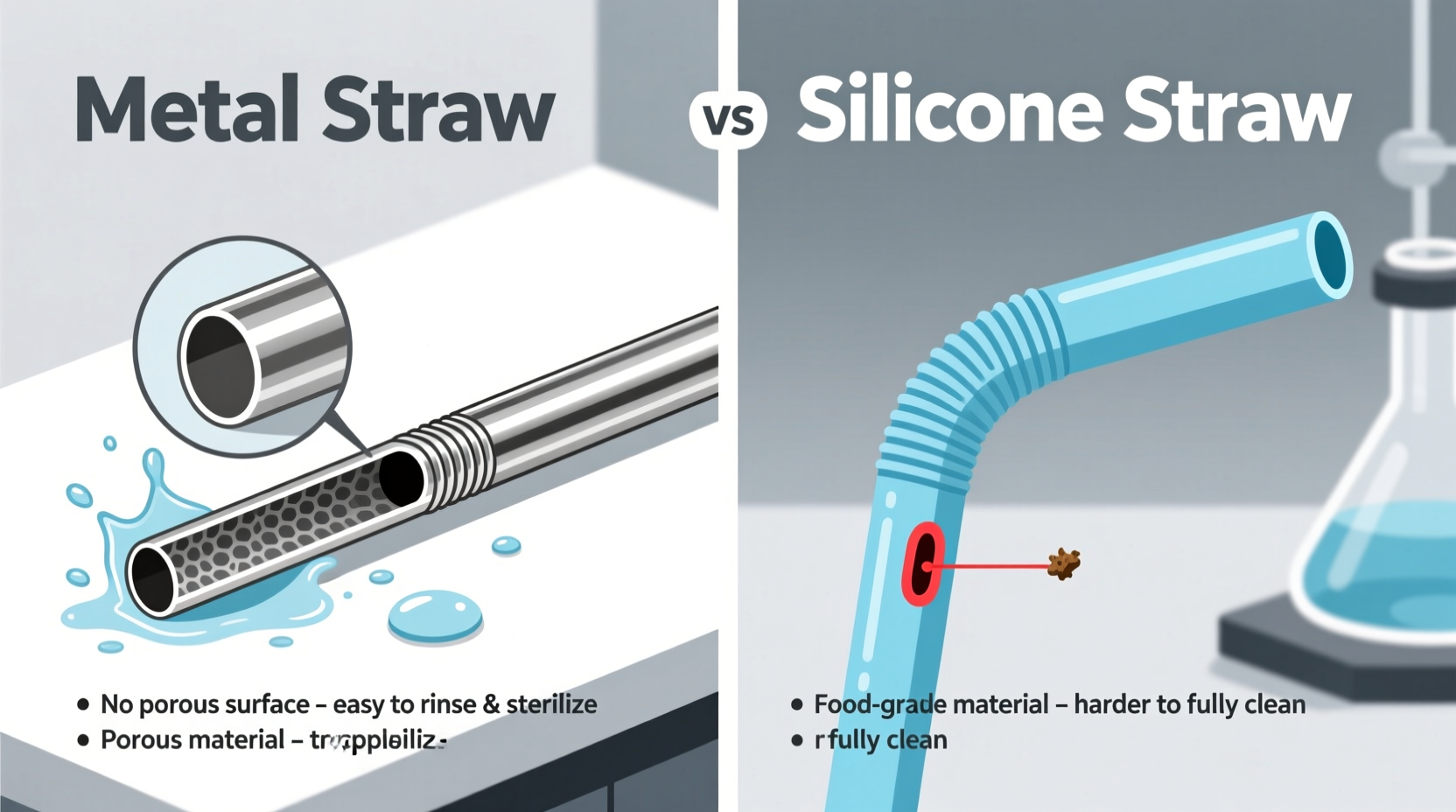 metal straw vs silicone which is easier to clean and reuse