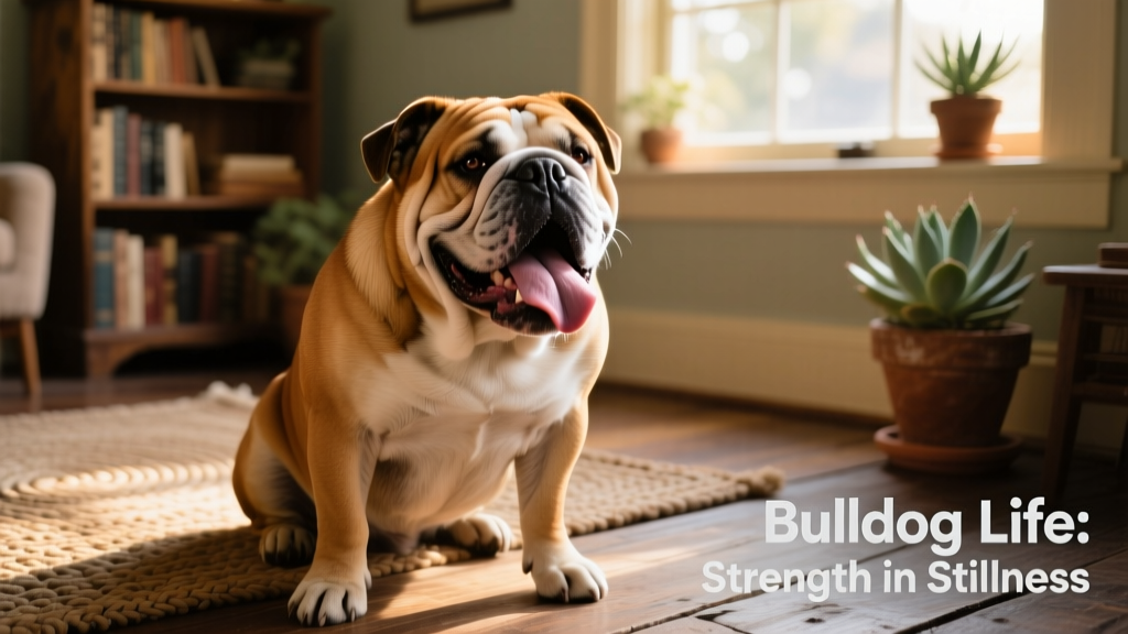 bulldog panting with tongue hanging out