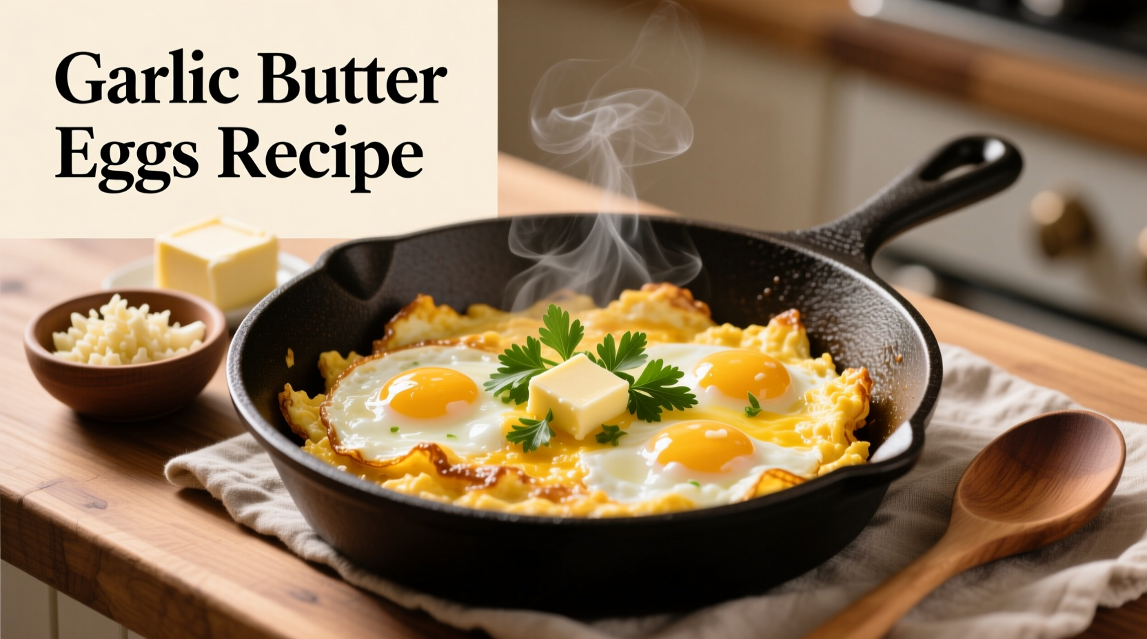 Perfect Garlic Butter Eggs Recipe in 8 Minutes