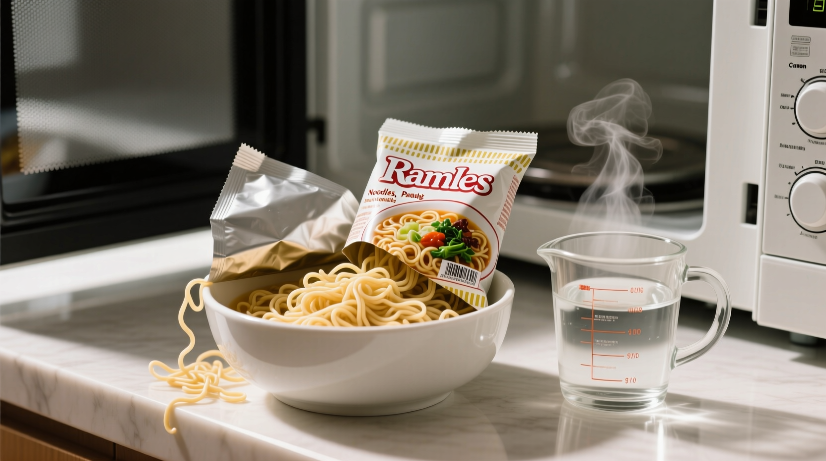 how long do you cook ramen noodles in the microwave