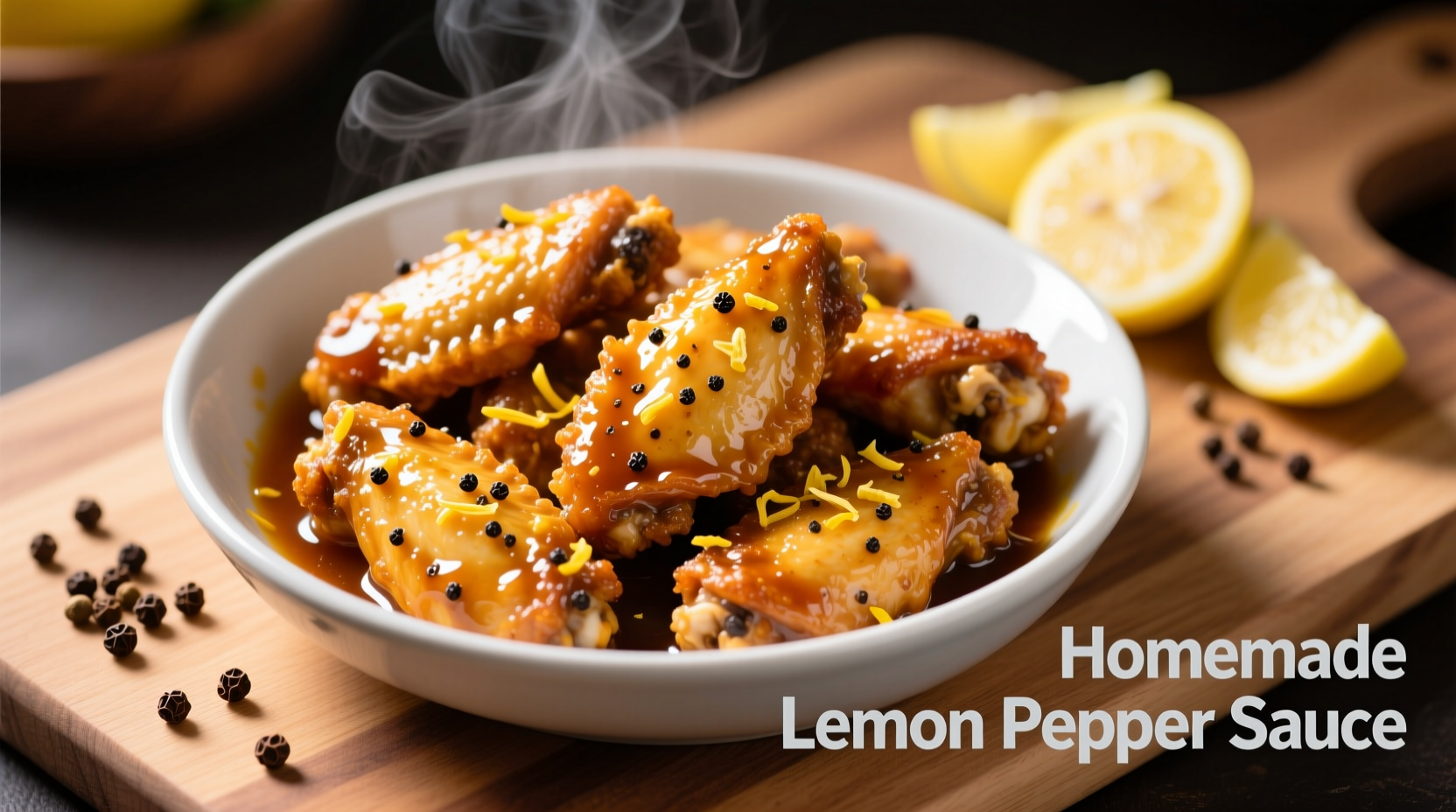 Préparation de sauce au citron poivre pour ailes de poulet croustillantes