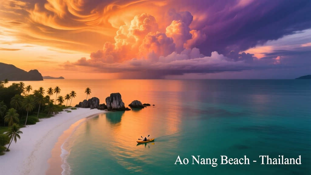 Photo Favorite: Dramatic Clouds at Ao Nang Beach — When Monsoon Light Meets Limestone Majesty