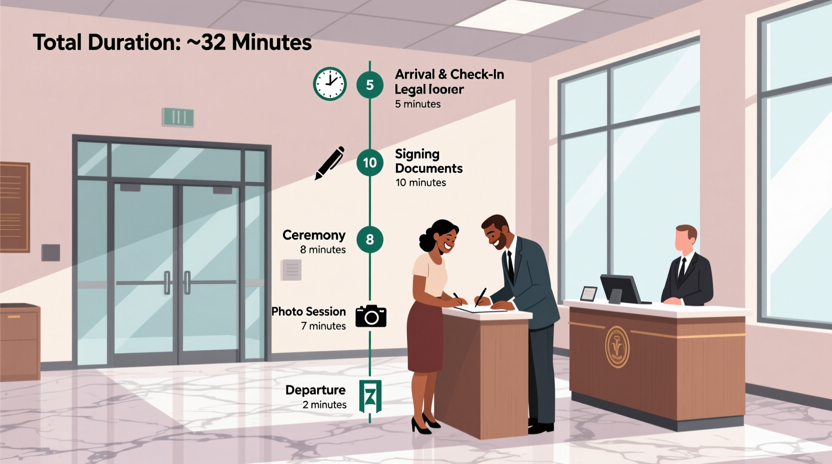 how long does a courthouse wedding take