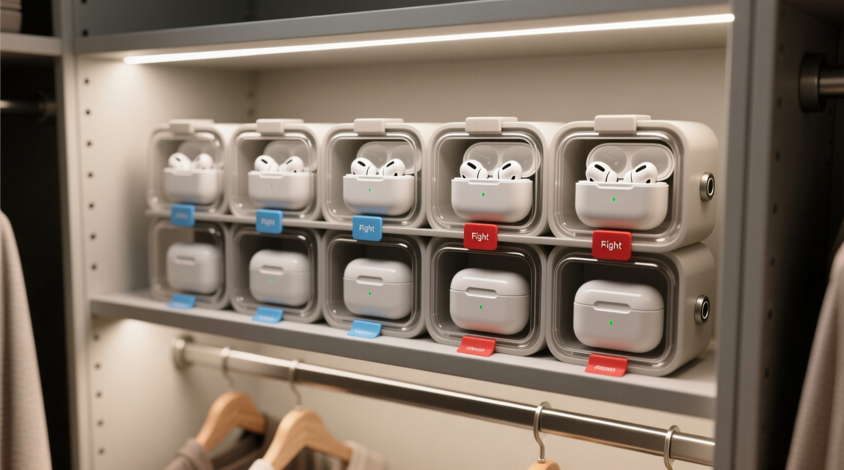 closet organization tips for earbud cases