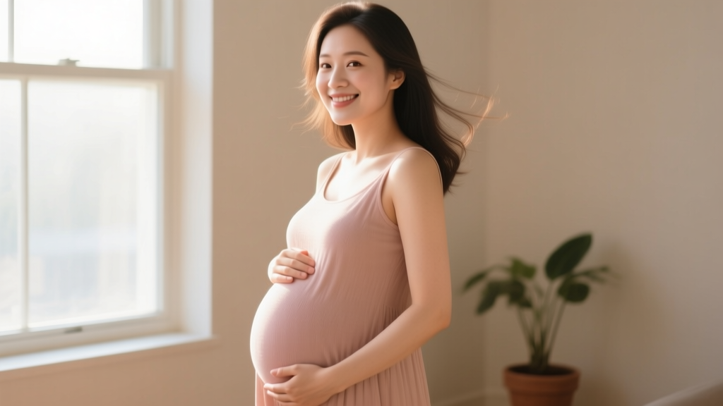 Close-up of a pregnant woman