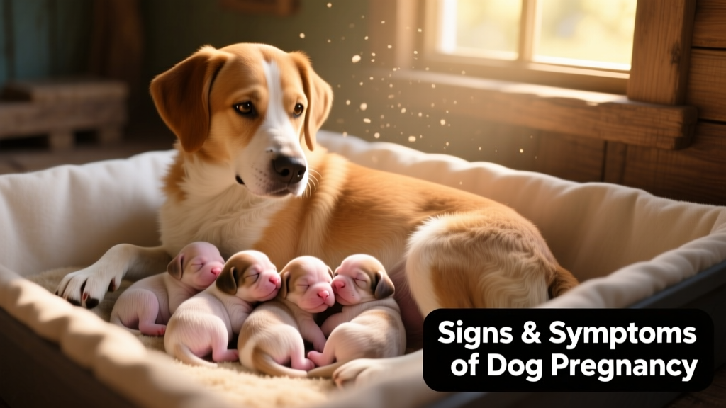 Newborn puppies nestled close to their mother in a warm, clean whelping box