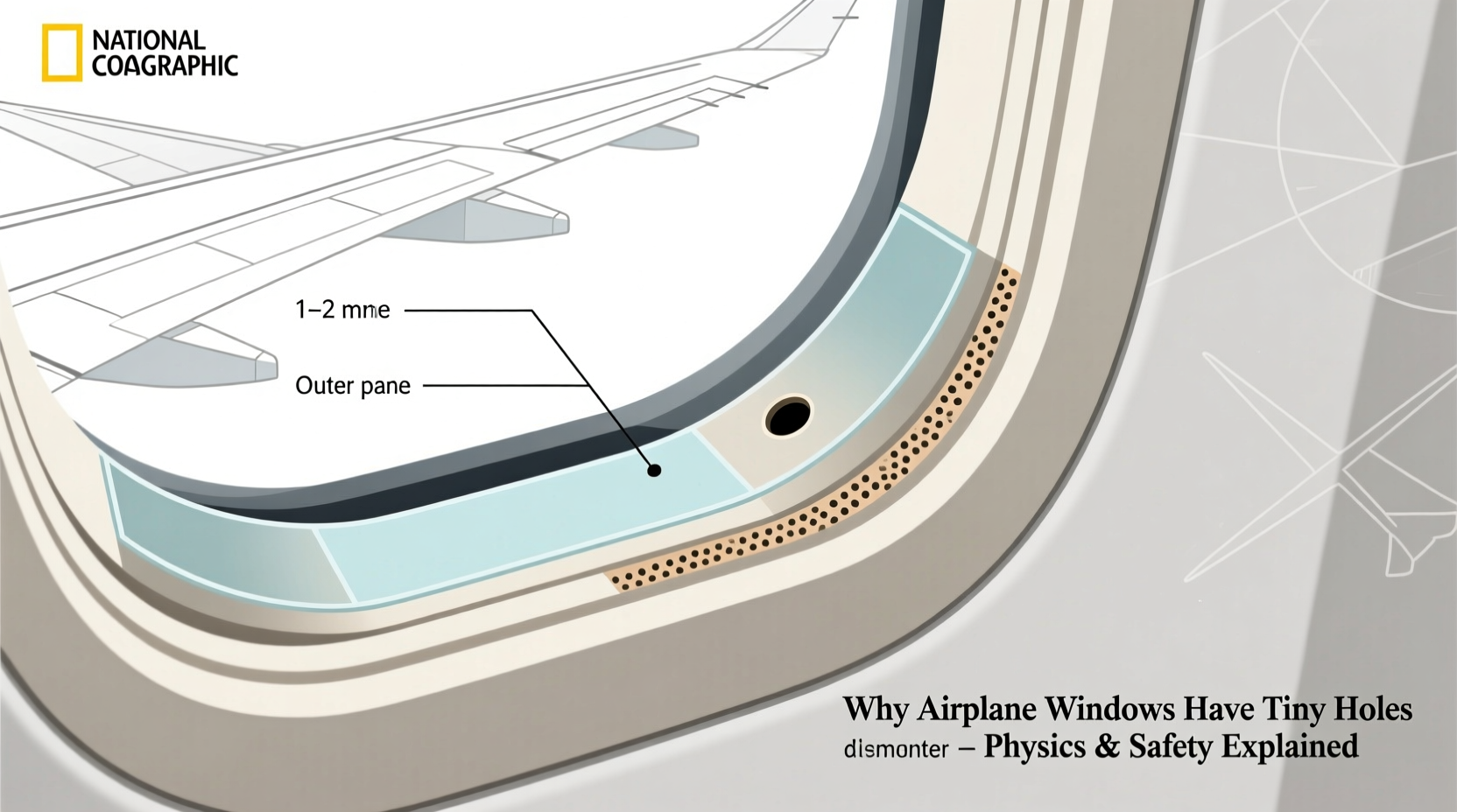 why do airplanes have tiny holes in windows physics and safety explained