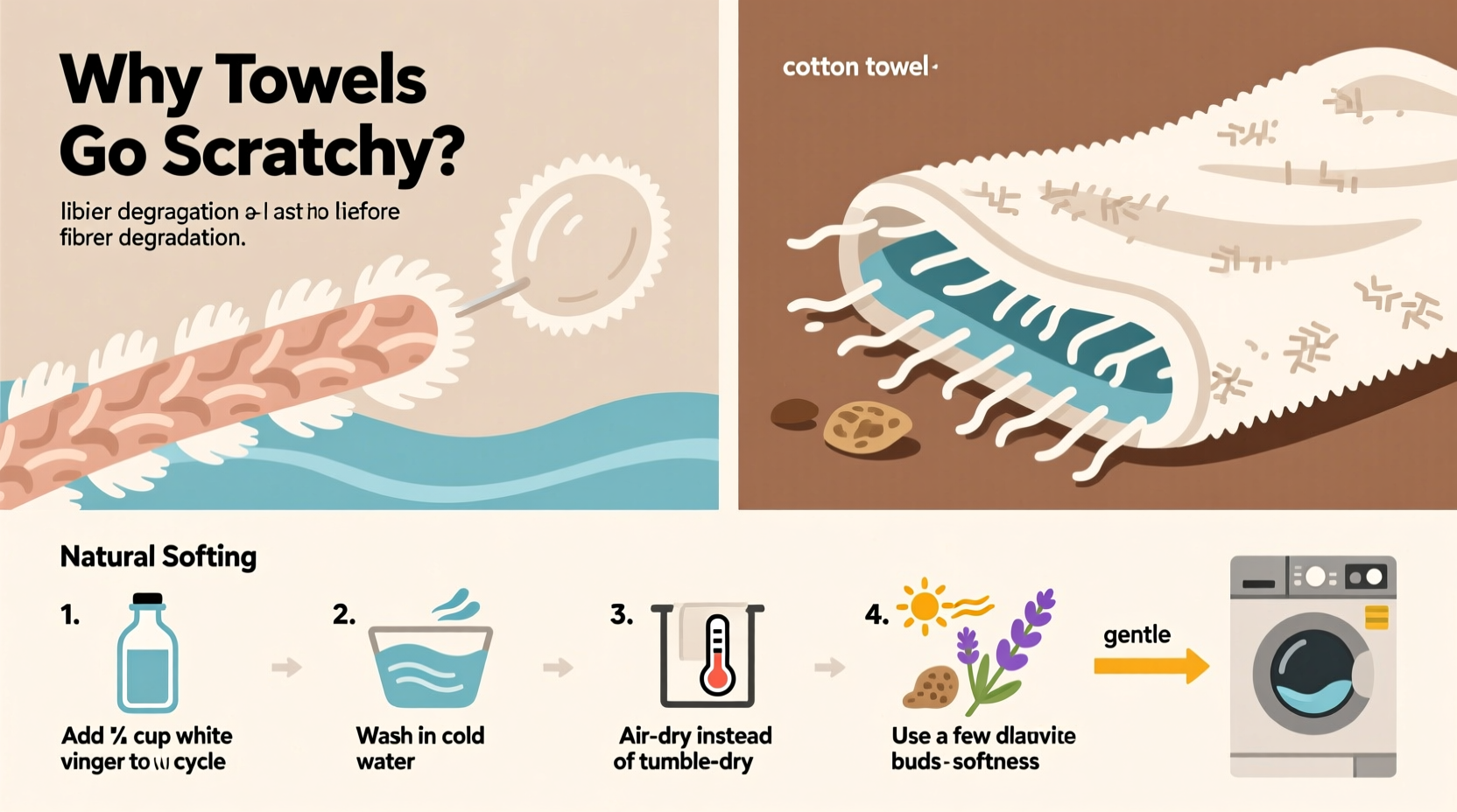 why do towels go scratchy and how to soften them naturally