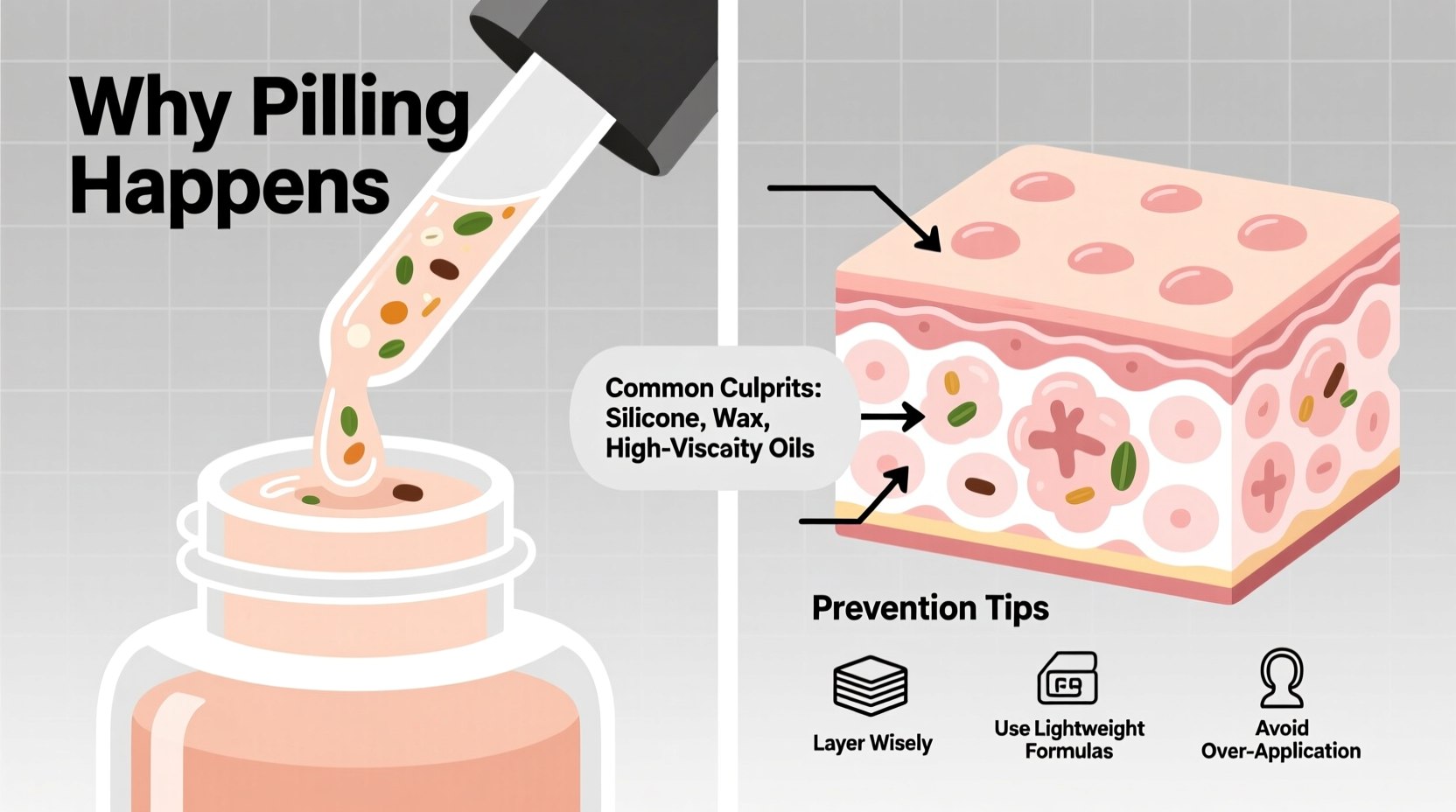 why do some skincare products pill and how to prevent it