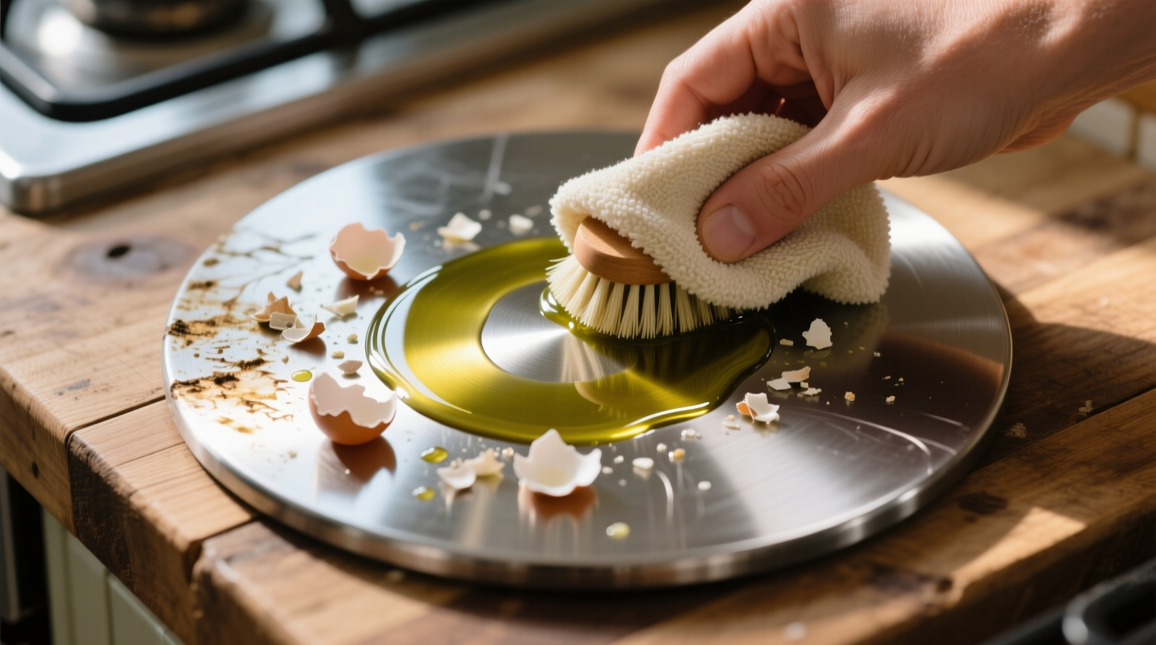 eco friendly stainless steel shine with eggshells