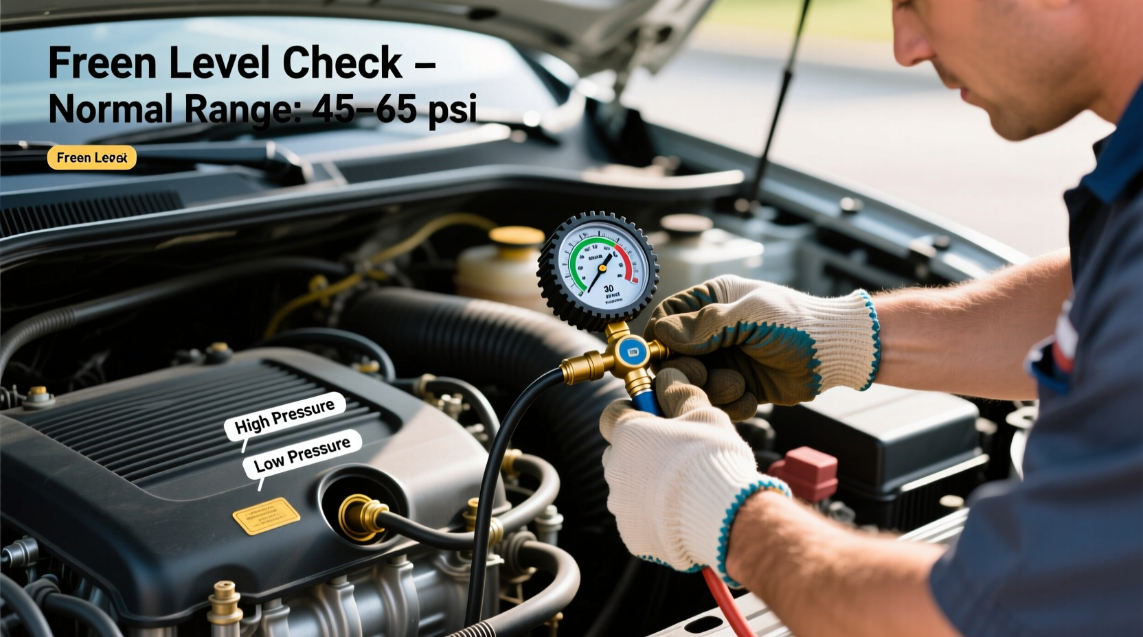 how do you check freon level in car