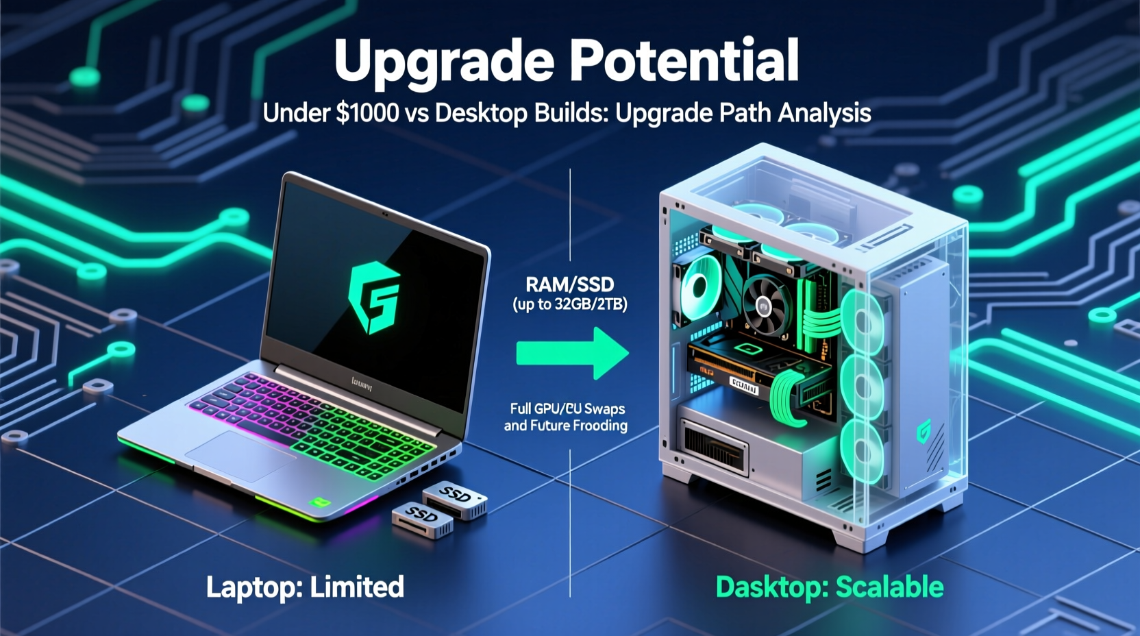 gaming laptops under 1000 vs desktop builds which offers better upgrade paths