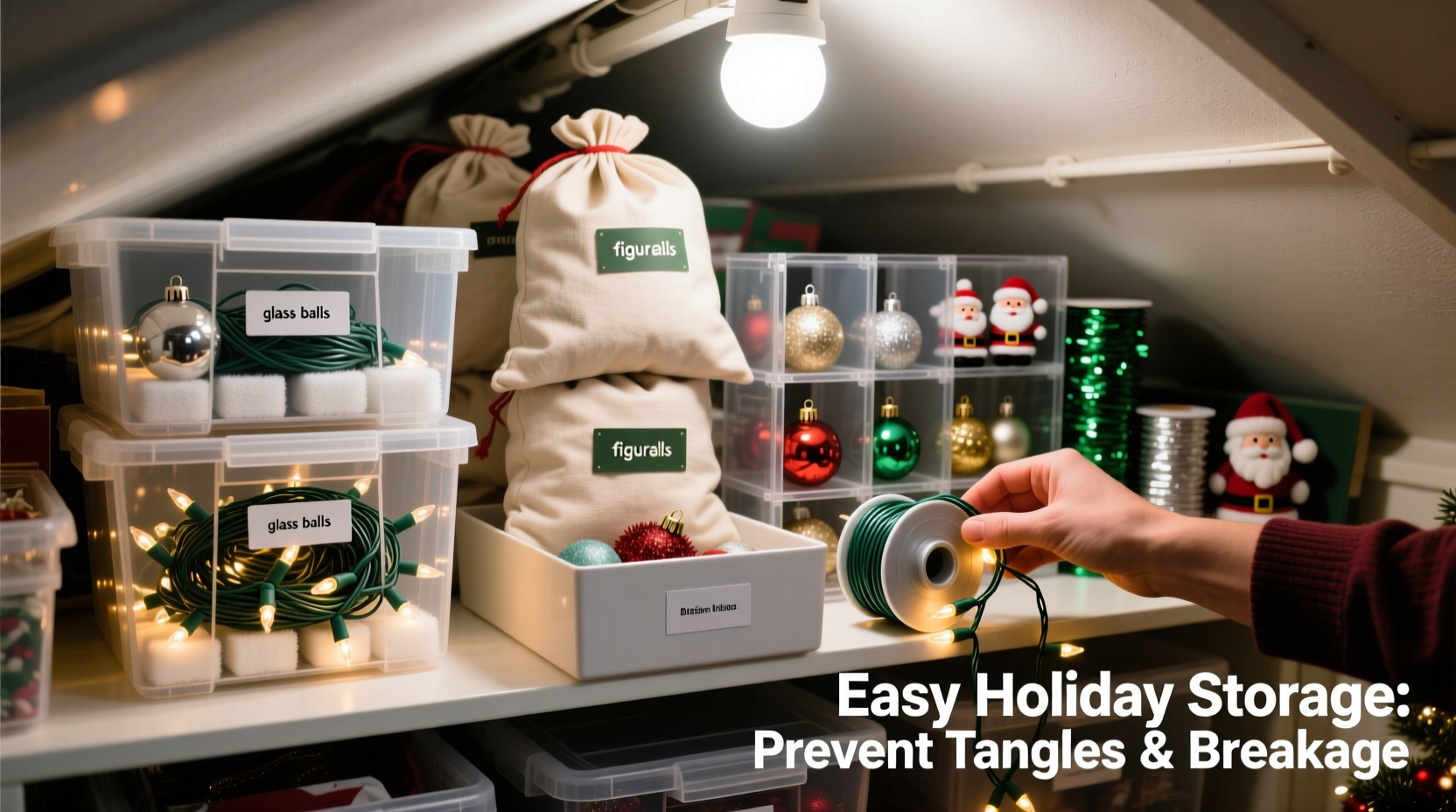 how to easily store christmas decorations without tangling lights or breaking ornaments