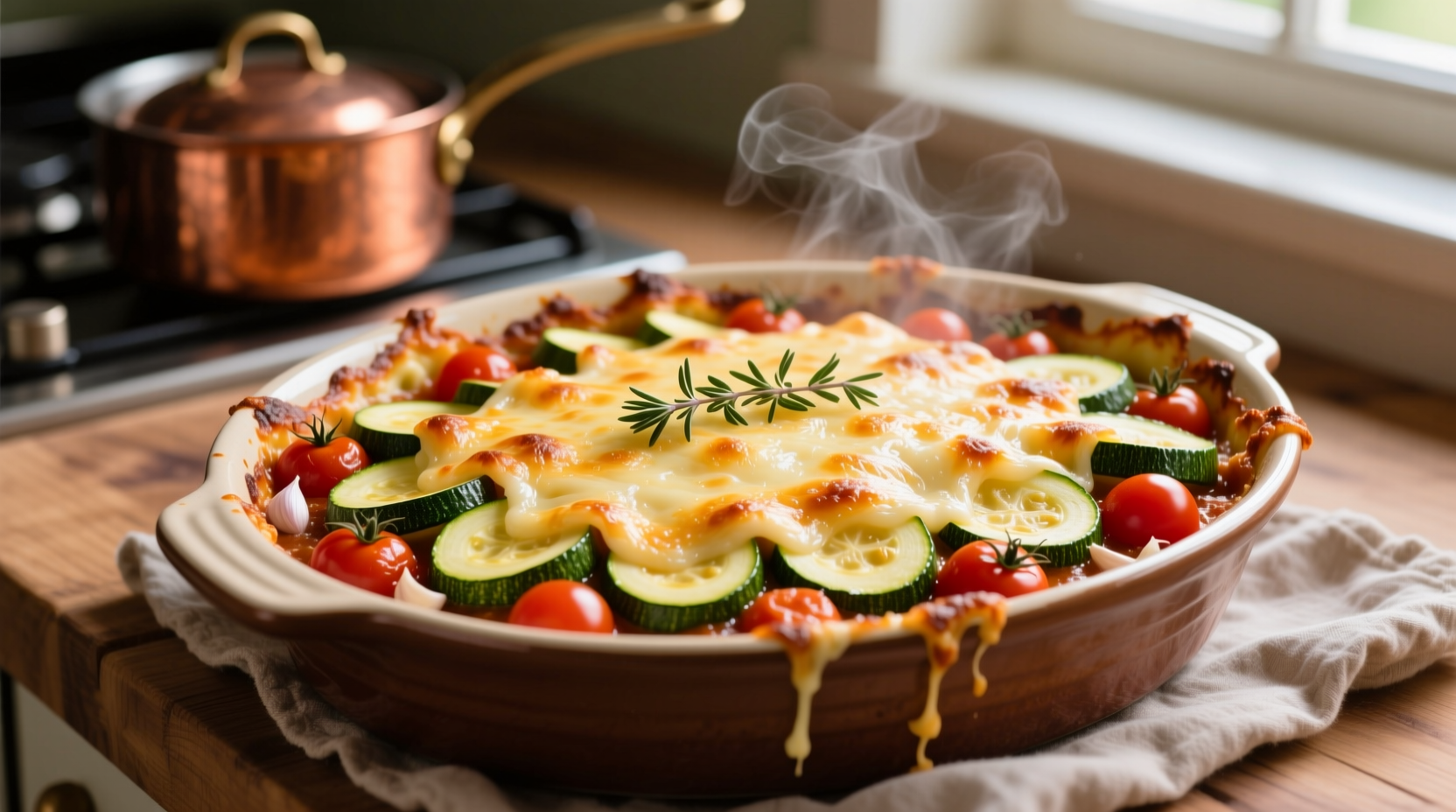 Gebackener Zucchini-Tomaten-Auflauf