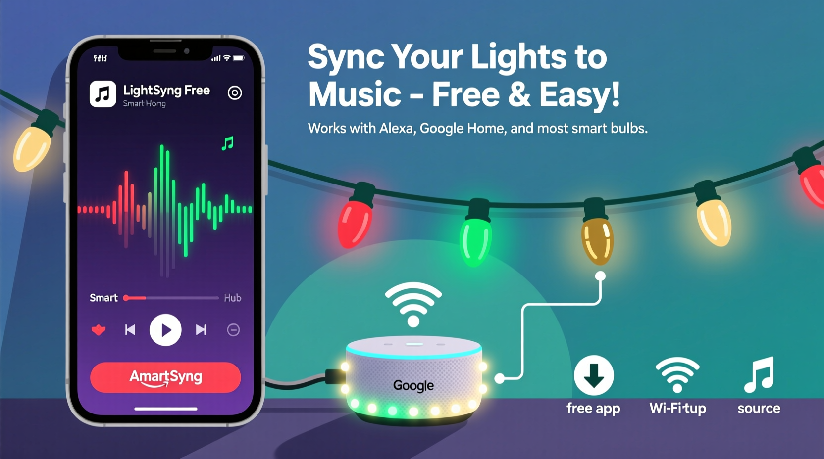 how to sync your christmas lights to music using free apps and smart hubs