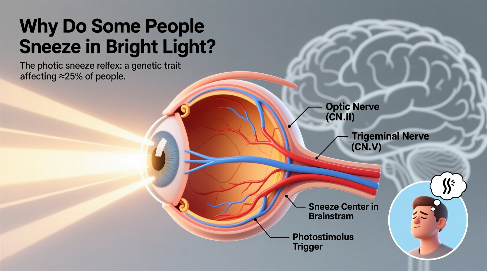 why do some people sneeze when they look at the sun scientific reason explained