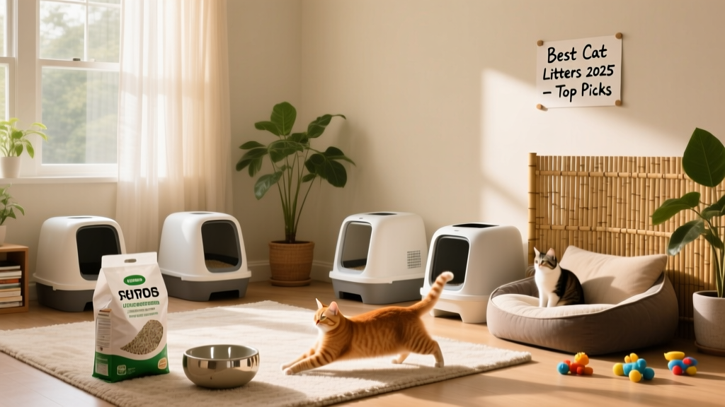 A clean, well-maintained multi-cat home with several litter boxes placed in quiet, accessible areas
