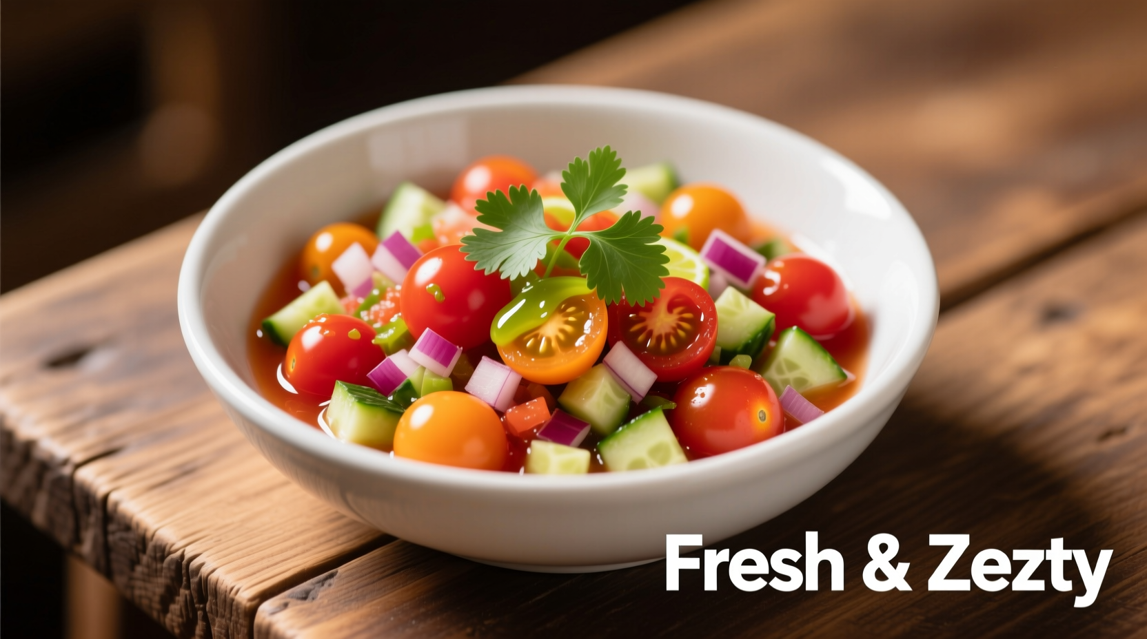 Fresh cherry tomato salsa in white bowl