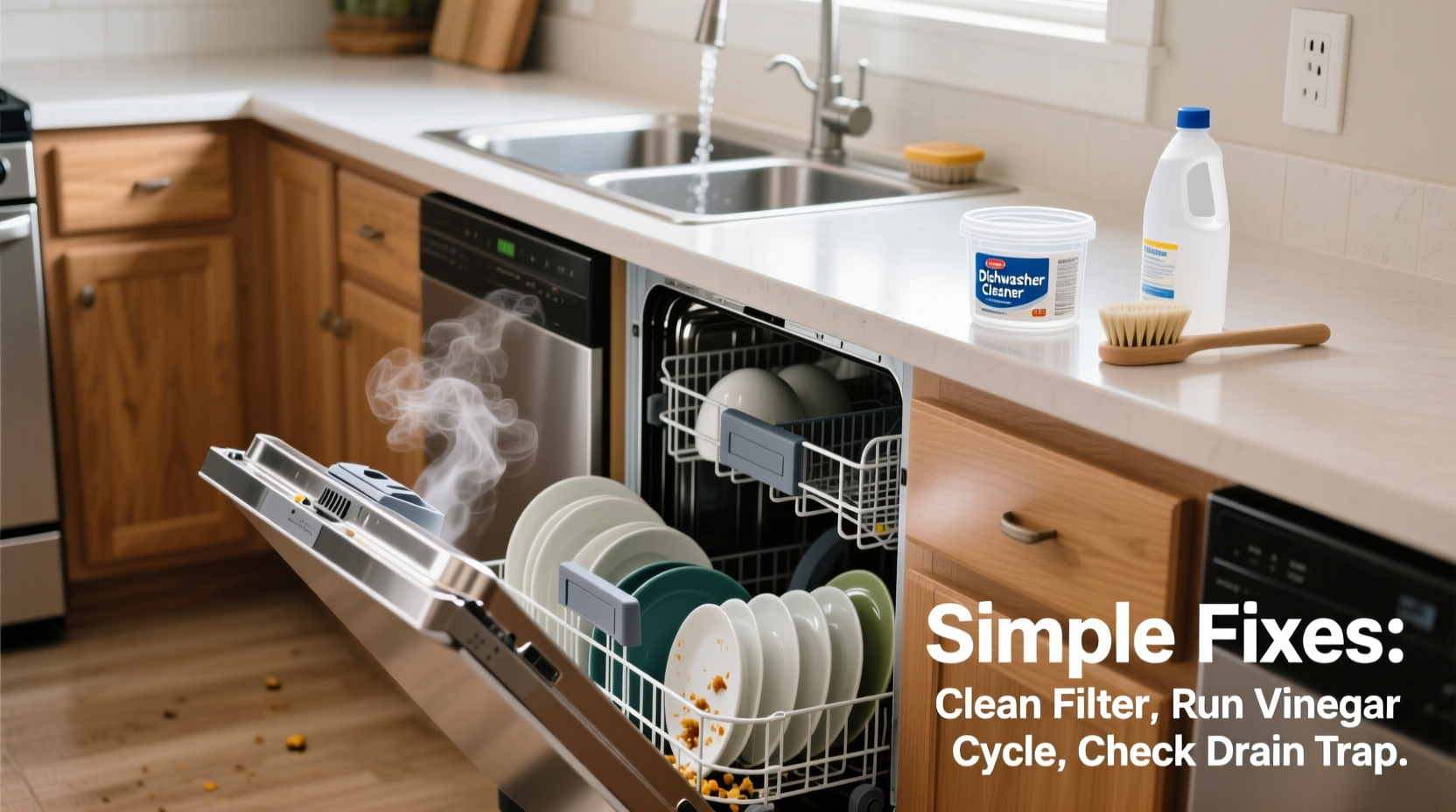 why does my dishwasher smell like sewage simple fixes to try at home