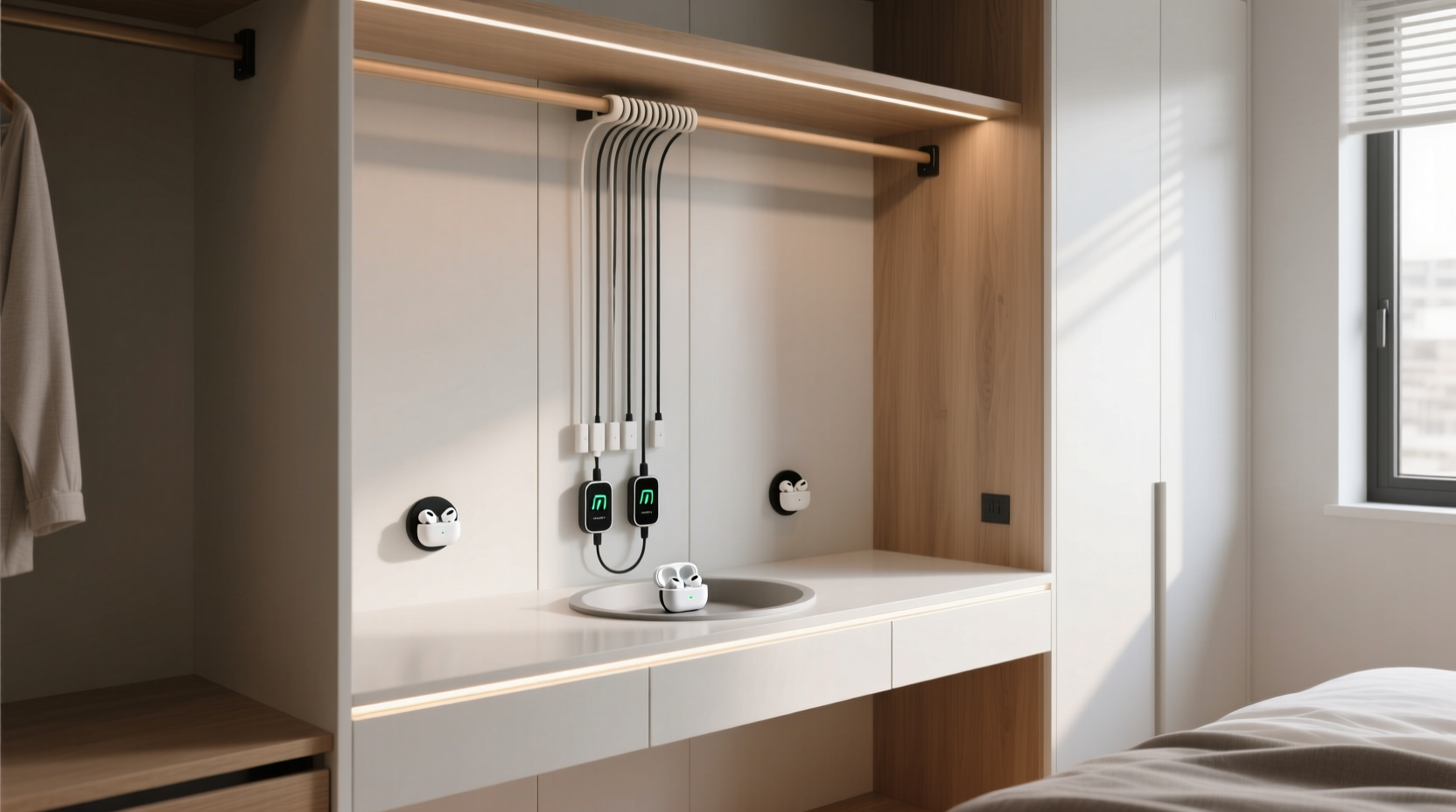closet organization tips earbuds dock integration